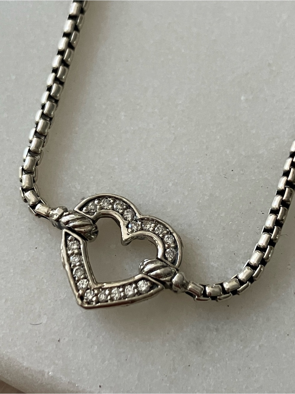 David Yurman heart bracelet adjustable with diamonds
